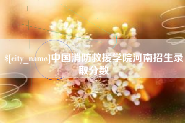 新乡中国消防救援学院河南招生录取分数