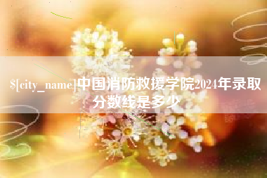 新乡中国消防救援学院2024年录取分数线是多少