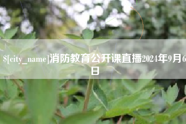 新乡消防教育公开课直播2024年9月6日