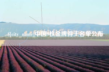 新乡中国9枚金牌得主名单公布
