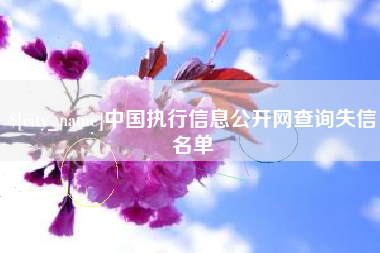 新乡中国执行信息公开网查询失信名单