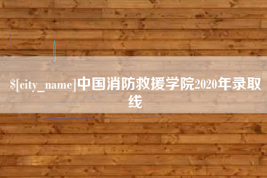 新乡中国消防救援学院2020年录取线