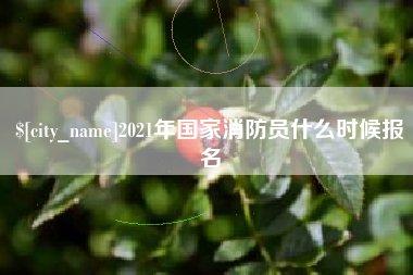 新乡2021年国家消防员什么时候报名
