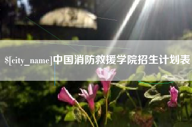 新乡中国消防救援学院招生计划表